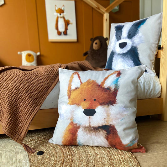 Tigercub Prints - Woodland Fox Nursery Cushion Cover