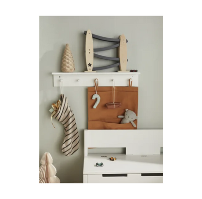 Kids Concept Shelf With Hooks - White