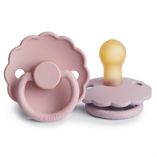 FRIGG Daisy Latex Pacifiers 2 Pack - Baby Pink/Soft Lilac