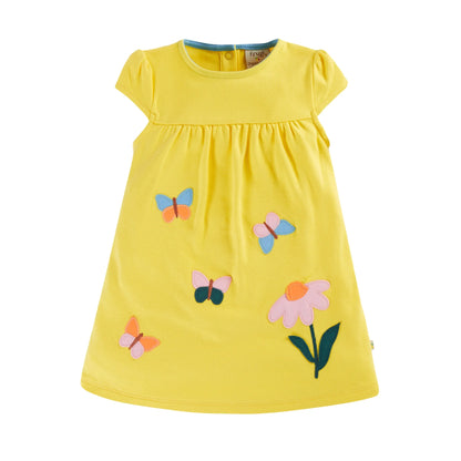 Frugi Little Layla Dress - Banana / Echinacea