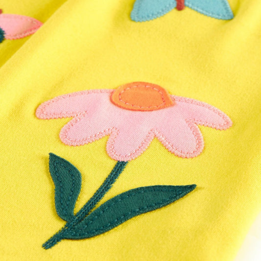 Frugi Little Layla Dress - Banana / Echinacea