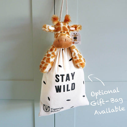 Tigercub Soft Toys -  Rafi The Giraffe in the stay wild gift bag