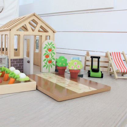 wooden toy garden set