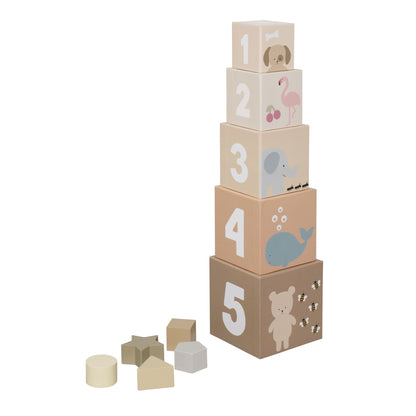 Jabadabado Cardboard Stacking And Sorting Cubes - Nature