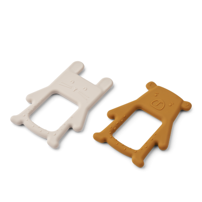 Liewood Jonathan Classic Teether 2 Pack - Sandy / Golden