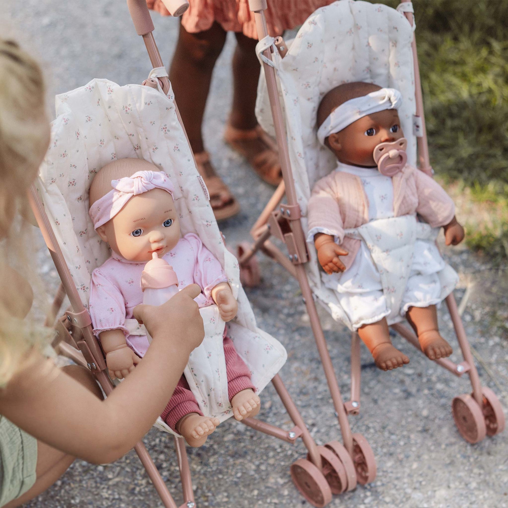 Little Dutch Metal Doll Stroller With Baby Noa And Baby Doll Lily 