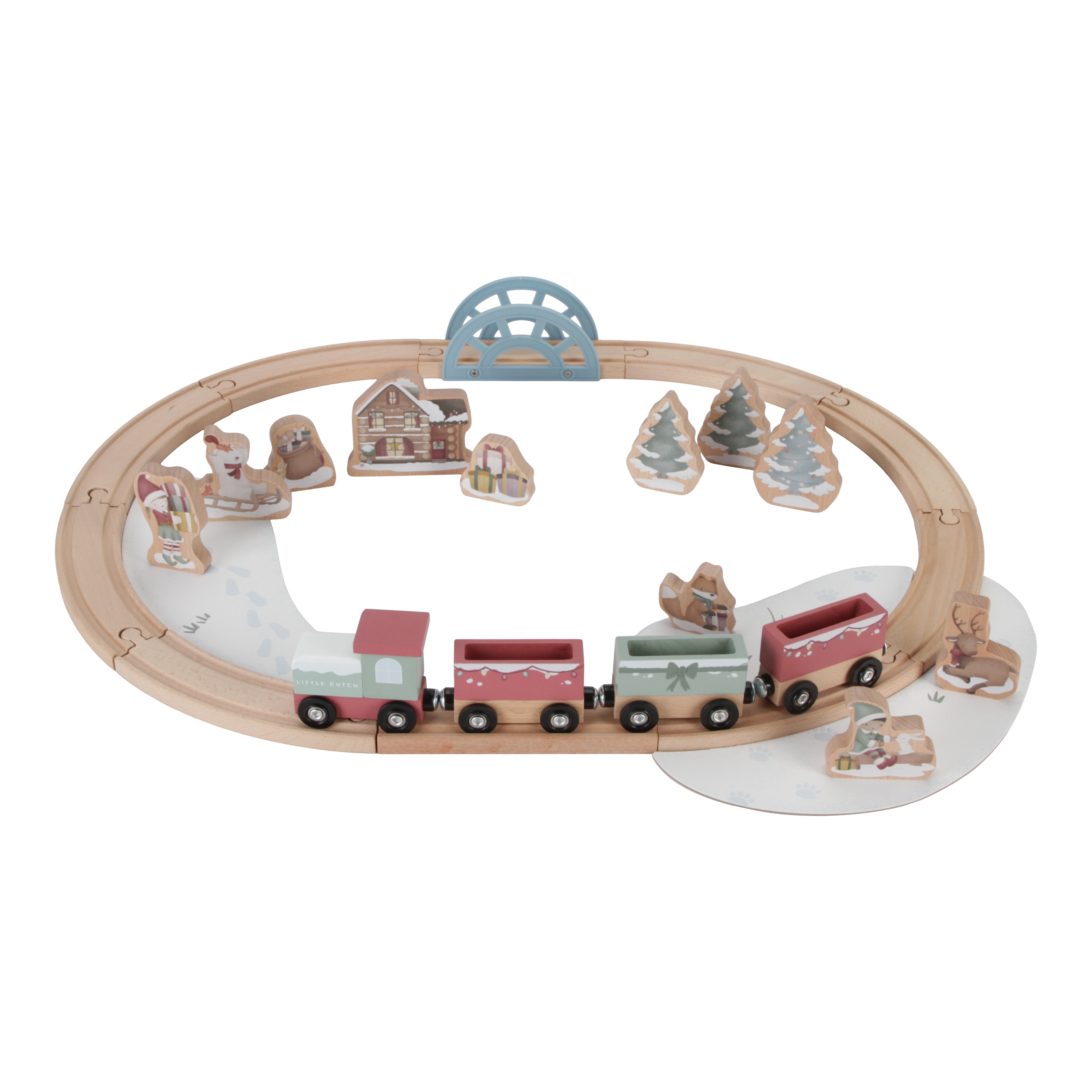 Christmas wooden cheap train set