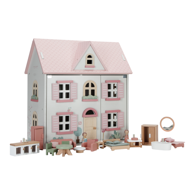 Little Dutch Pink Medium Dolls House With Furniture