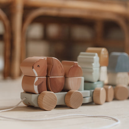 Little Dutch Squirrel Wooden Stacking Train - Forest Friends