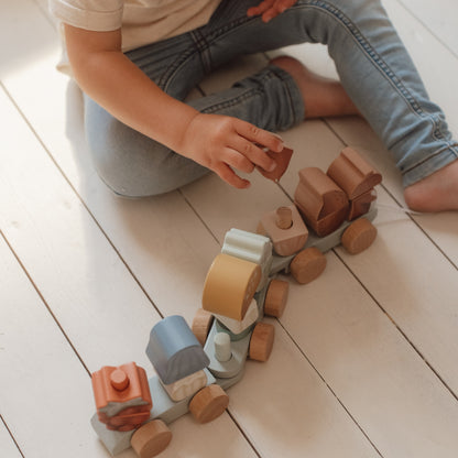 Little Dutch Squirrel Wooden Stacking Train - Forest Friends