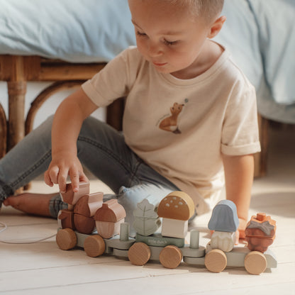 Little Dutch Squirrel Wooden Stacking Train - Forest Friends