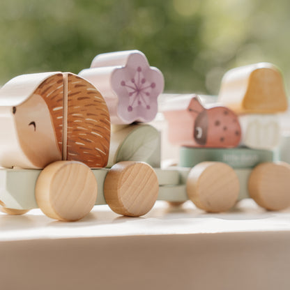 Little Dutch Hedgehog Wooden Stacking Train - Fairy Garden