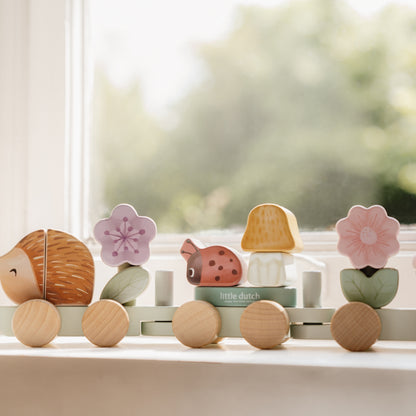 Little Dutch Hedgehog Wooden Stacking Train - Fairy Garden