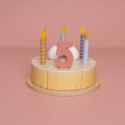 Little Dutch Wooden Birthday Cake - Pink