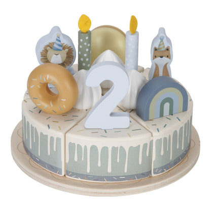 Little Dutch Wooden Birthday Cake - Blue