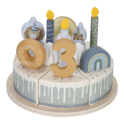 Little Dutch Wooden Birthday Cake - Blue