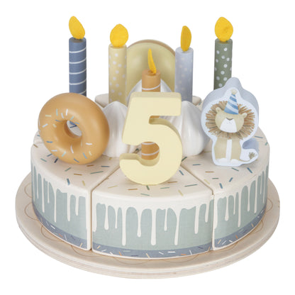 Little Dutch Wooden Birthday Cake - Blue