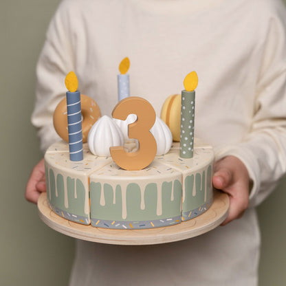 Little Dutch Wooden Birthday Cake - Blue