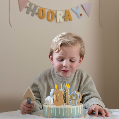 Little Dutch Wooden Birthday Cake - Blue