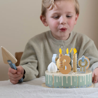 Little Dutch Wooden Birthday Cake - Blue