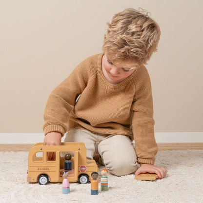 Little Dutch Wooden School Bus Playset