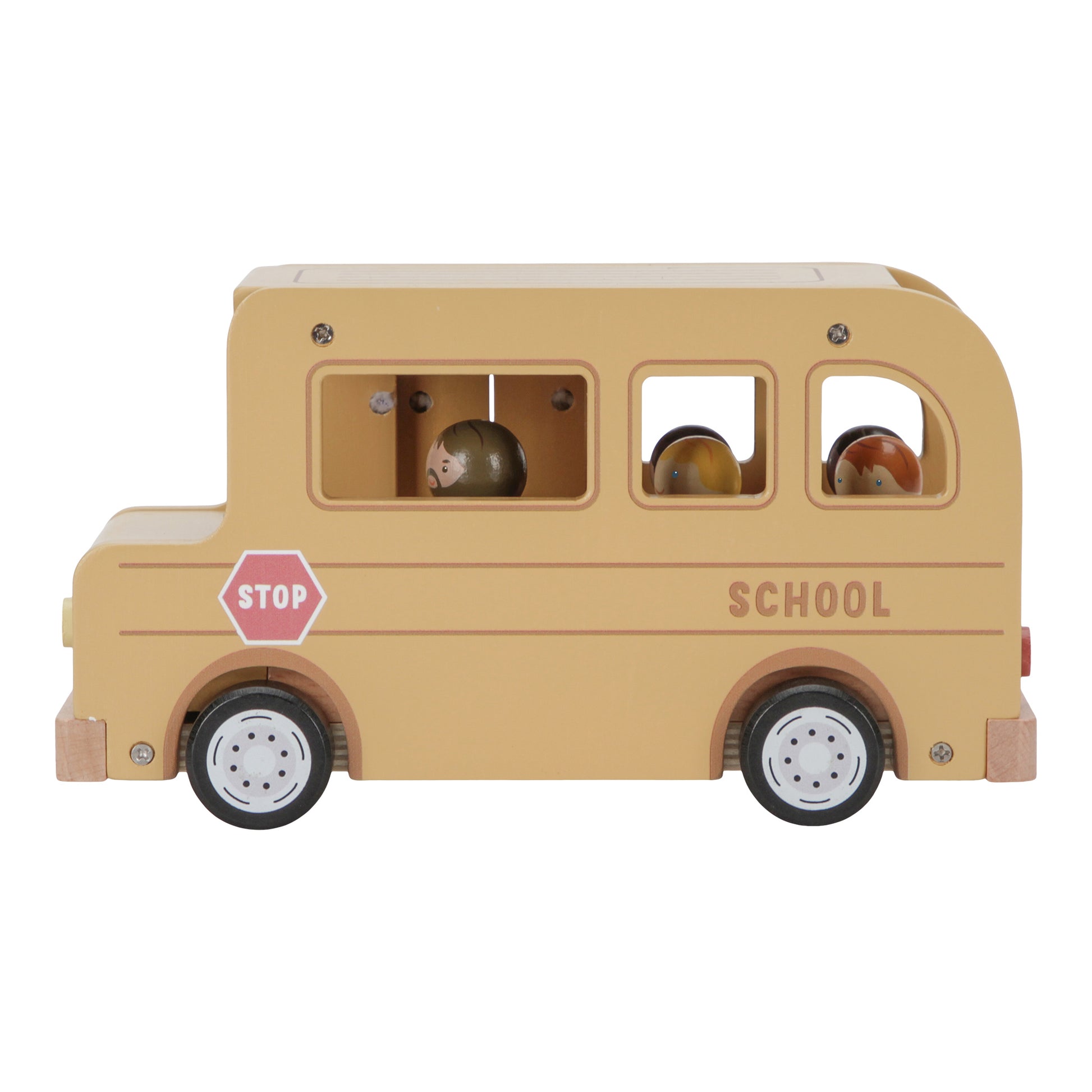 Little Dutch Wooden School Bus Playset - Side View