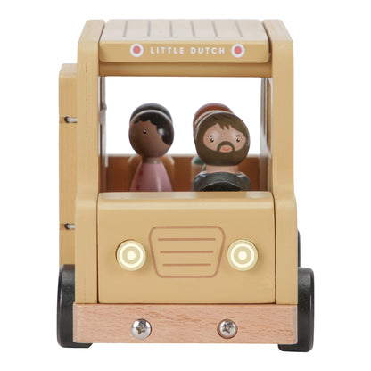 Little Dutch Wooden School Bus Playset - front view