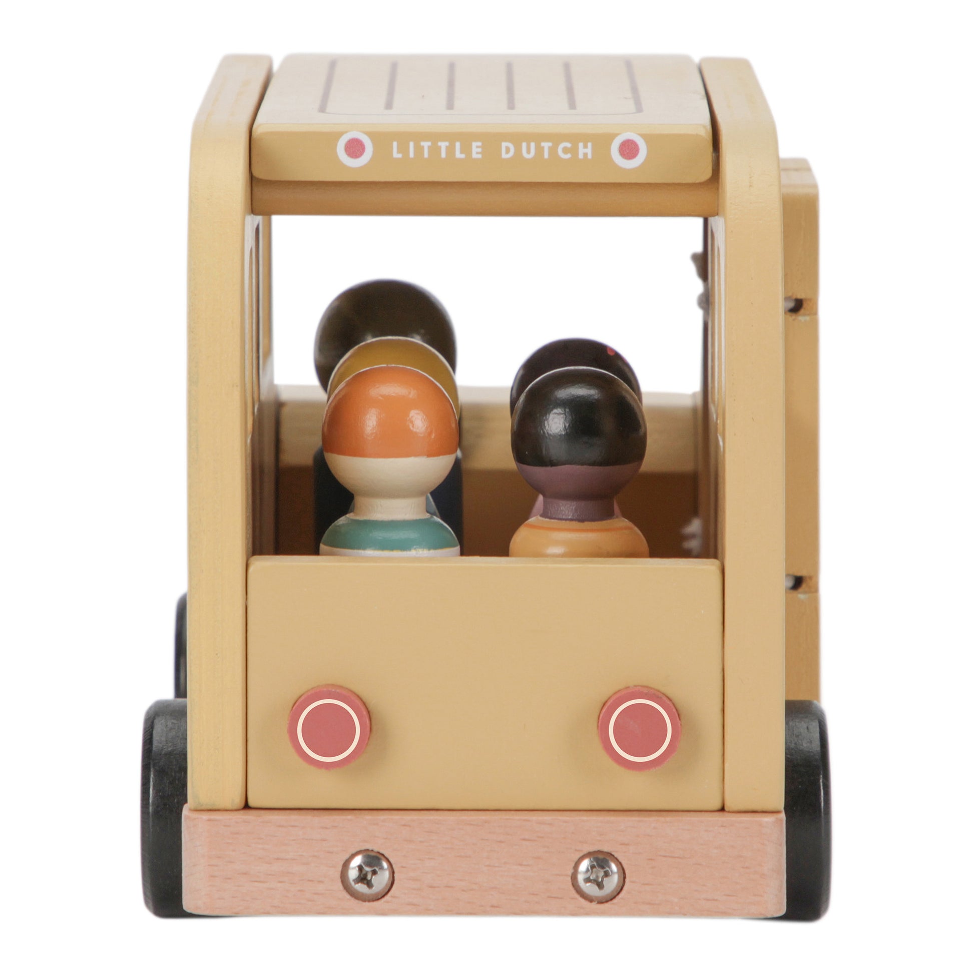 Little Dutch Wooden School Bus Playset - Back View