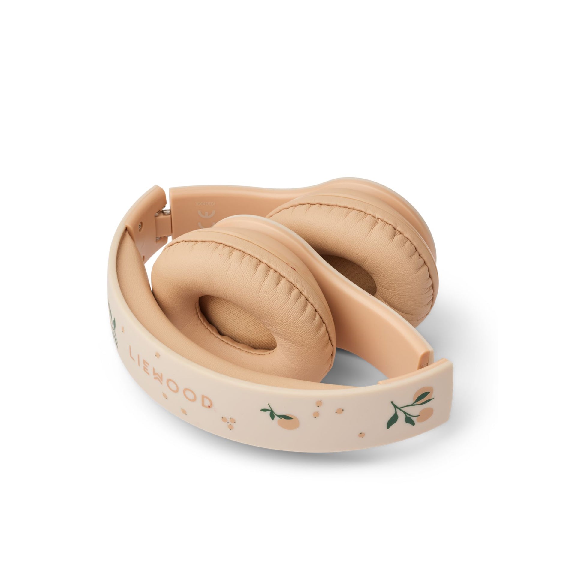 Liewood Quinn Wireless Headphones - Peach / Sea Shell - Folded Up