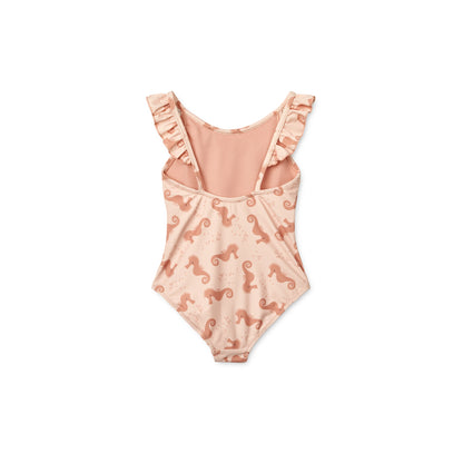 Liewood Kallie Printed Swimsuit - Seahorse / Apple blossom - Back