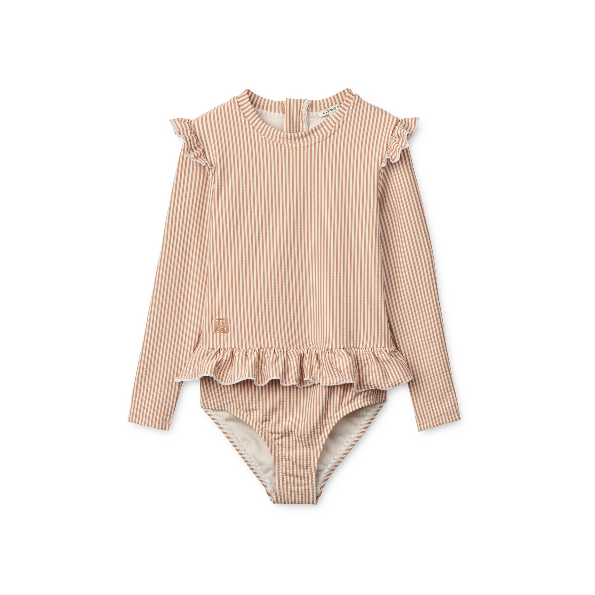 Liewood Sille Baby Seersucker Swimsuit - Pale Tuscany / Creme De La Creme