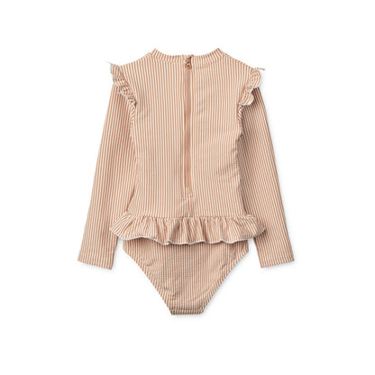 Liewood Sille Baby Seersucker Swimsuit - Pale Tuscany / Creme De La Creme