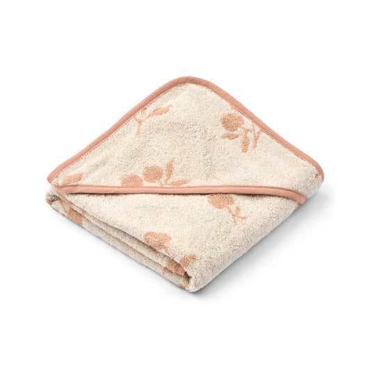 Liewood Alba Hooded Baby Towel - Peach / Sea Shell