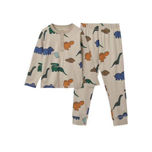 Liewood Wilhelm Printed Pyjamas Set - Dinosaurs / Mist