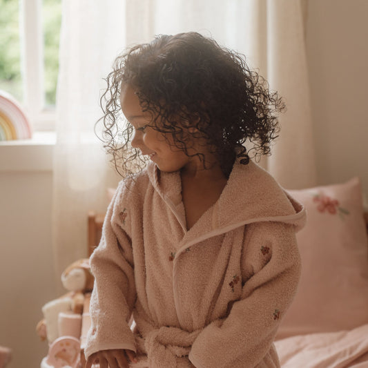 Little Dutch Embroidered Bathrobe - Blossom