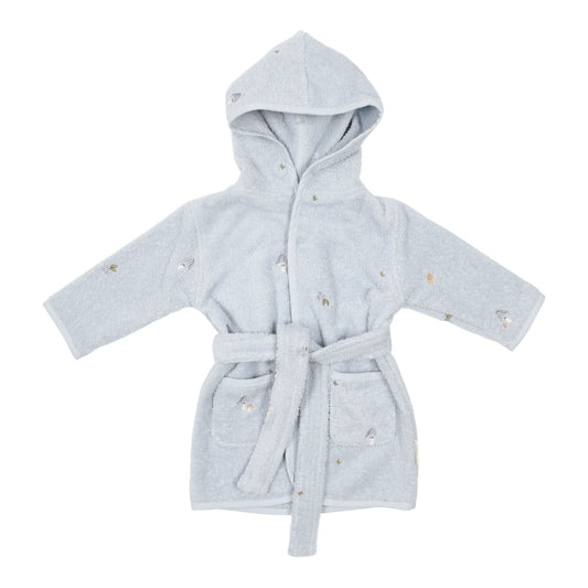 Little Dutch Embroidered Bathrobe - Blue