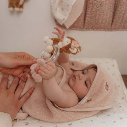 Little Dutch Embroidered Hooded Towel - Blossom