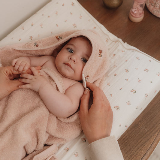 Little Dutch Embroidered Hooded Towel - Blossom