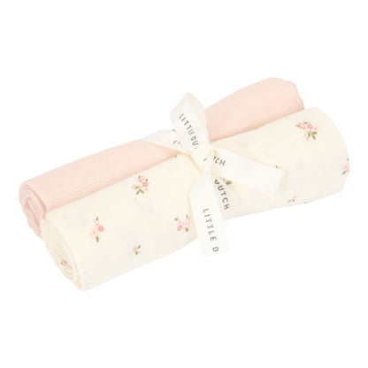 Little Dutch Muslin Squares 2 Pack - Fairy Blossom & Blossom