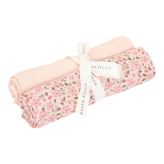 Little Dutch Muslin Squares 2 Pack - Fairy Floral & Blossom