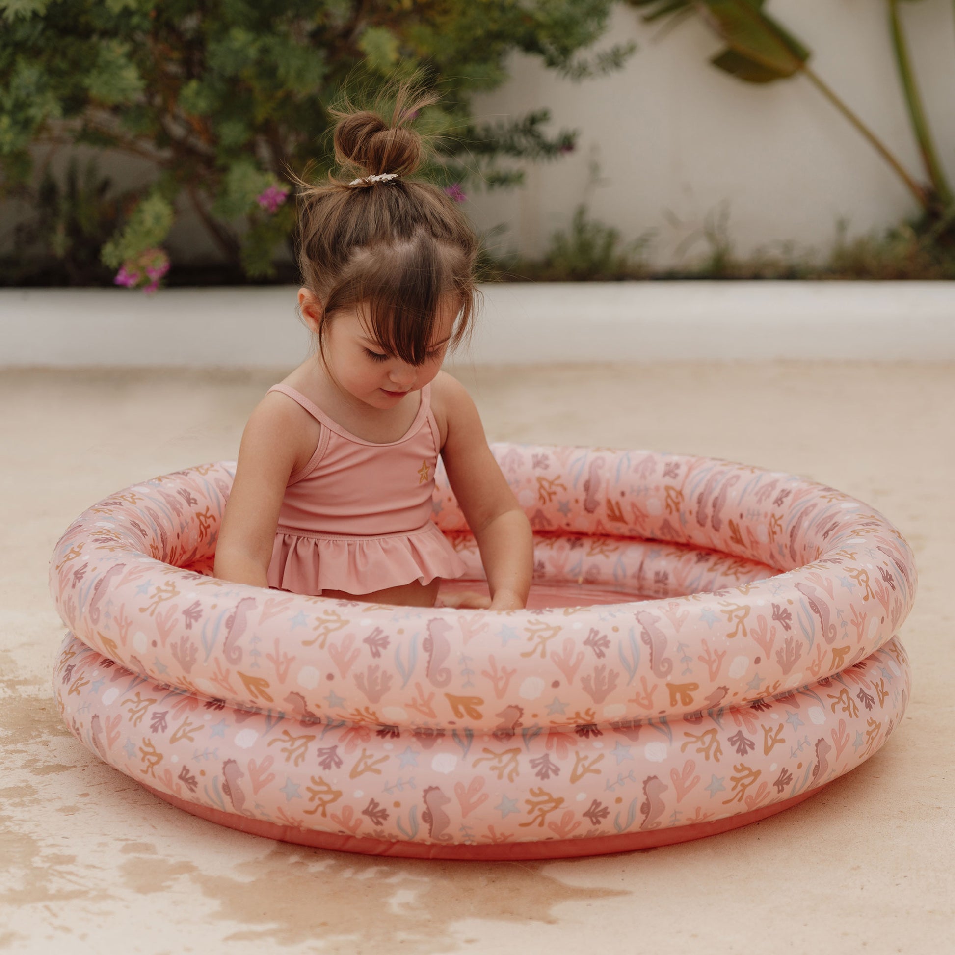 Little Girl In Little Dutch Pool - Ocean Dreams Pink