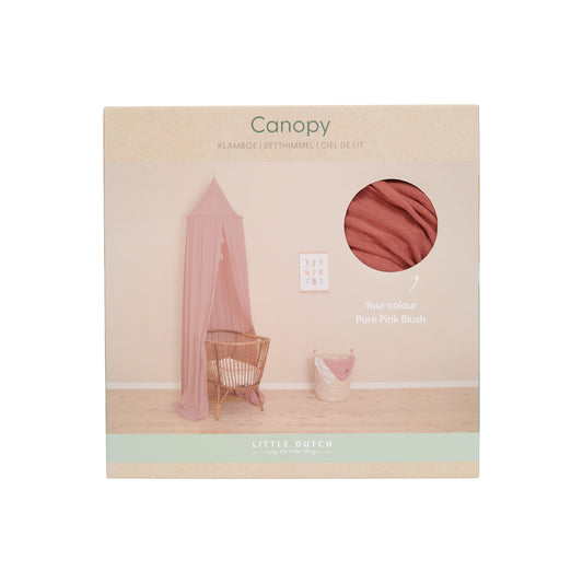 Little Dutch Textiles Canopy - Pure Pink Blush In Box