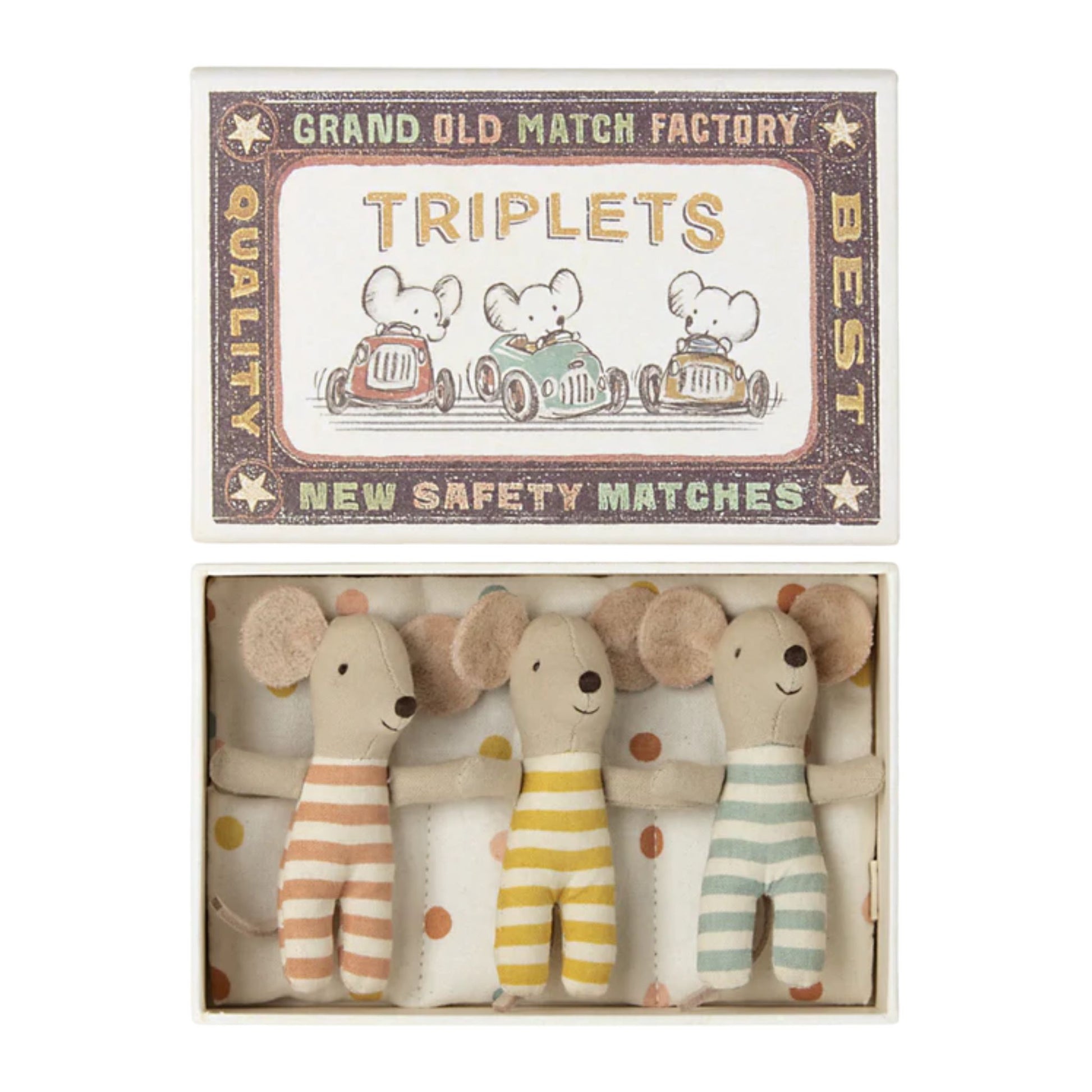 Maileg Baby Mice Triplets In Matchbox