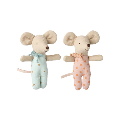 Maileg Baby Mice Twins In A Matchbox - Polka Dot / Stars