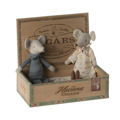 Maileg Grandma And Grandpa Mice In Matchbox