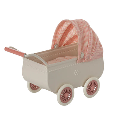 Maileg Baby Mouse Pram - Coral