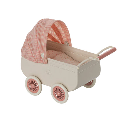 Maileg Baby Mouse Pram - Coral