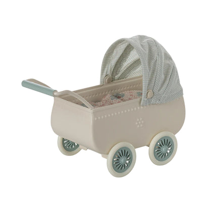 Maileg Pram With Baby Mouse - Mint