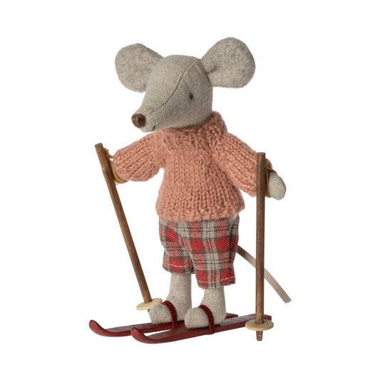 Maileg Winter Big Sister Mouse With Ski Set