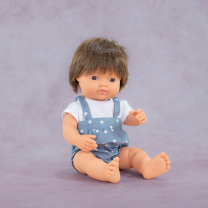 Miniland Caucasian Brown Hair Boy Doll